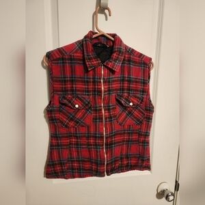 Plaid Red Vest for Women